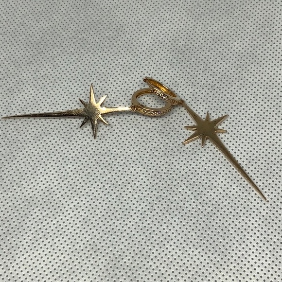 Star Earrings with little Swarovski stones - Picture 2 of 2